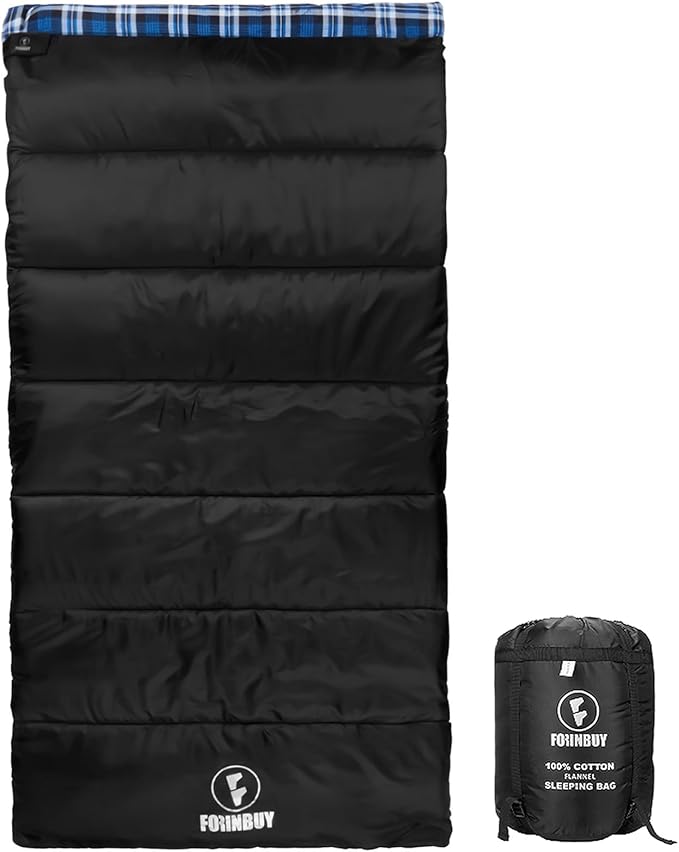 Ultimate XL 4-Season Flannel Sleeping Bag for Cold Weather | ForAllCamping