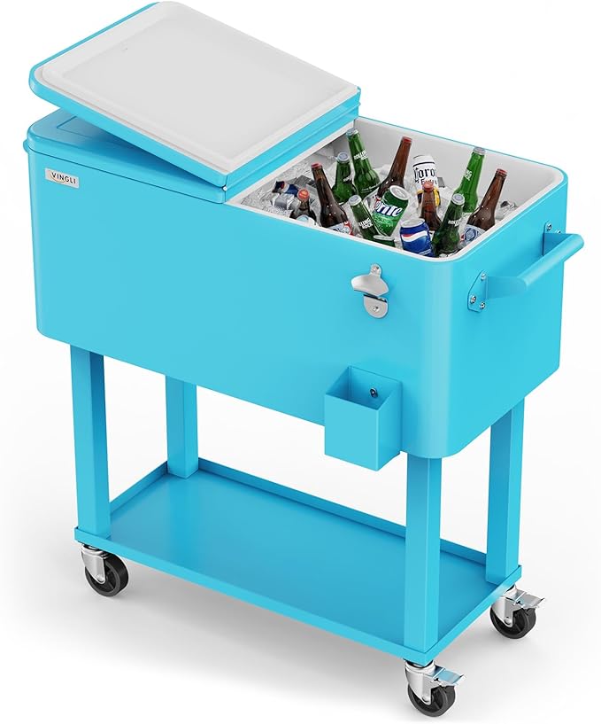 VINGLI 80 Qt Rolling Cooler: The Ultimate Patio Party Essential | ForAllCamping