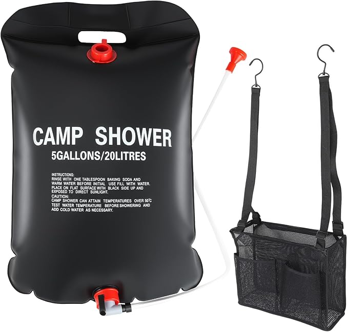 Hot Showers Anywhere: 5 Gallon Solar Camping Shower Bag | ForAllCamping