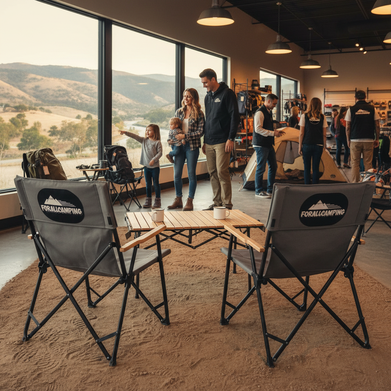 Premium FORALLCAMPING Camping Chairs on California meadow