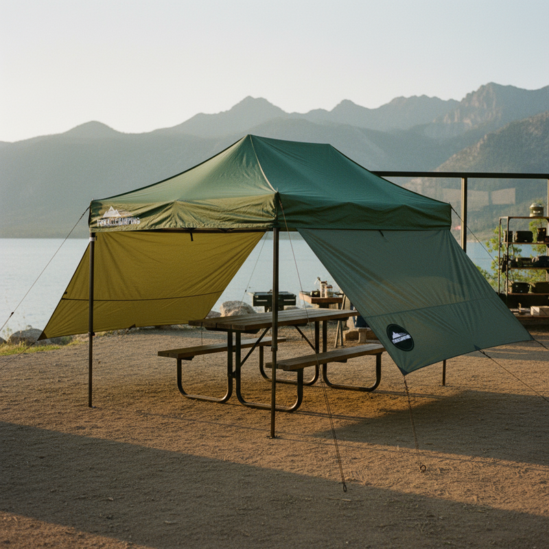 Premium FORALLCAMPING Canopes & Shelters on California meadow