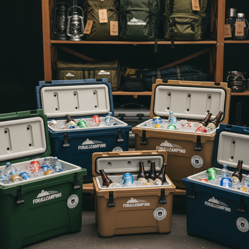 Premium FORALLCAMPING Coolers on California meadow