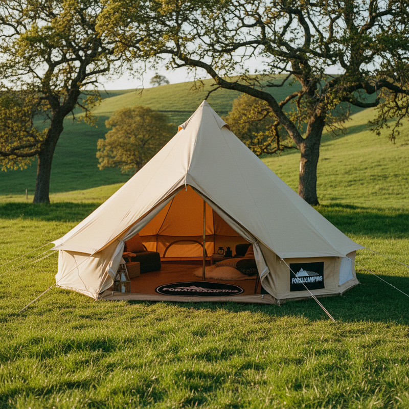 Premium FORALLCAMPING Family Tents on California meadow