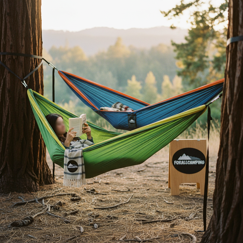 Premium FORALLCAMPING Hammocks on California meadow