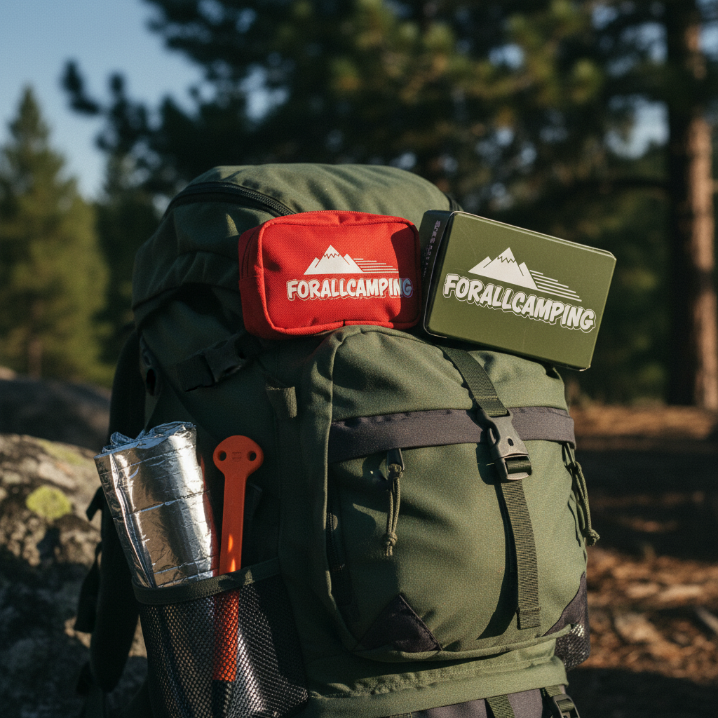 Premium FORALLCAMPING Safety & Survival on California meadow