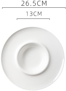 Camping Plates 10.5-inch Hotel Kitchen Tableware Ceramic Flying Saucer Cold Dish Club Restaurant Fusion Special Grass Plate Dinner Decorative Plate(10.5 in)