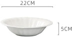 Camping Plates 8.75-inch Hotel Kitchen Tableware White Porcelain Lace Plate with Different Patterns Deep Bowl Club Restaurant Creative Dish Special Cold Decorative Plate(8.75 in)