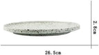 Camping Plates Dinner Plate Western Food Round Salad Plate High Edge Round Flat Plate Hotel Club Creative Ceramic Tableware Decorative Plate