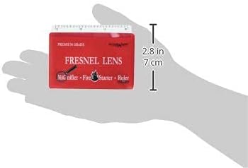 Fresnel Lens 4X Magnifier Pocket Wallet Credit Card Size • Ruler - Unbreakable Plastic for Home Office Classroom & Outdoor EDC Survival Kit Bushcraft (10 Pack Ruler/Magnifier - Red)