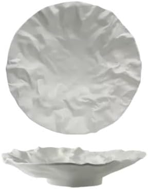 Camping Plates Creative Dinner Plates Household Western Food Dinner Plate Creativity Shiwen Ceramic Tableware Household Cake Tray Decorative Plate(White -11 inches)