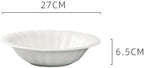 Camping Plates 8.75-inch Hotel Kitchen Tableware White Porcelain Lace Plate with Different Patterns Deep Bowl Club Restaurant Creative Dish Special Cold Decorative Plate(10.75 in)