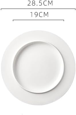 Camping Plates 11-inch White Ceramic Hotel Kitchen Tableware Round Display Plate Special Creative Dish Club Cold Decorative Plate(11 in)