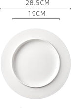 Camping Plates 11-inch White Ceramic Hotel Kitchen Tableware Round Display Plate Special Creative Dish Club Cold Decorative Plate(11 in)
