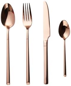 Gold Stainless Steel Cutlery Set, 16-Piece Flatware for 4, Durable 304 Stainless Steel Forks & Spoons, Elegant Tableware for Home & Hotel Dining