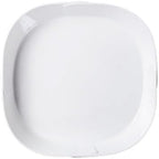 Camping Plates 9-inch White Ceramic Hotel Kitchen Tableware Blue and Rounded Corner Origami Flat Plate Display Cold Dish Club Special Creative Decorative Plate(9 in)