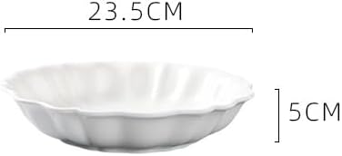 Camping Plates Hotel Chinese Kitchen Tableware Ceramic Plates Dish Club Restaurant Specialty Dishes Deep Cold Display Decorative Plate(9.25 in)