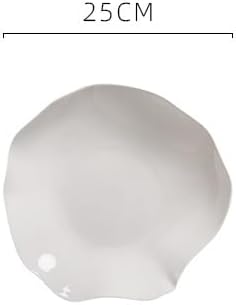 Camping Plates 10-inch Hotel Kitchen Tableware Special-Shaped Pure White Cold Dish Stir-Fry Plate Chinese Style Irregular Creative Club Decorative Plate(10 in)
