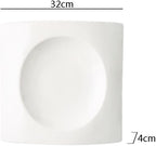 Camping Plates Ceramic Dinner Plate Creative Square Deep Plate Thick Soup Plate Dessert Plates Sushi Plates Restaurant Specialty Tableware Cold Dish Plate Decorative Plate(B 12.5 inch)