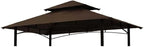 Grill Gazebo Replacement Canopy Roof – Hugline 5x8 Outdoor Grill Shelter Canopy Top Double Tiered BBQ Tent Cover Fit for Model L-GG001PST-F (Brown)