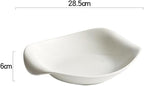 Camping Plates 9.5-inch Western Steak Dinner Plate Household Ceramic Hotel Tableware White Deep Soup Dish Restaurant Decorative Plate(11.5 in)