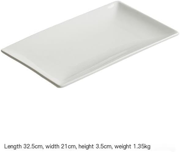 Camping Plates Ceramic Rectangular Dinner Plate Household Hotel Special Tableware Fish Decorative Plate(12.7 inch)