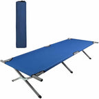 Portable Folding Camping Cot, Heavy Duty Sleeping Bed with Carrying Bag, 610D Oxford Cloth & Lightweight Aluminum Frame, 275lbs Load, Outdoor Cot for Adults, Travel, Hiking, Office (Navy blue, 1 Pack)