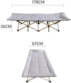 Folding Camping Cot for Adults Heavy Duty Outdoor Bed with Carry Bag Layer Travel Camp Cots Portable Cot Extra Wide,Portable Bed for Adults Travel, Ice Silk Fabric Comfortable Headrest Good