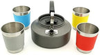 22pcs Camping Cookware Large Size Hanging Pot Pan Kettle with Base Cook Set 4 Cups Dishes Forks Spoons Kit for Camping Hiking