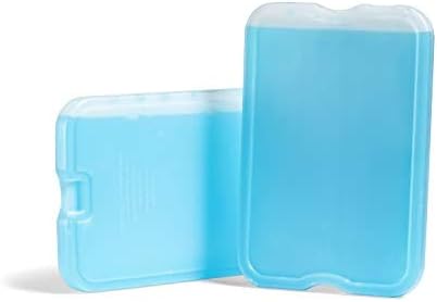 Cool Coolers by Fit & Fresh 4 Pack XL Slim Ice Packs, Quick Freeze Space Saving Reusable Ice Packs for Lunch Boxes or Coolers, Blue, 239ICE, 4 count (Pack of 1)