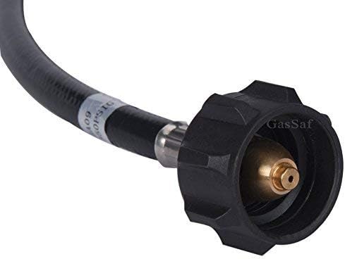 GasSaf Propane Hose, Propane Adapter Hose 1lb to 20lb Propane Tank Connection Suitable for Weber Q Grills, Blackstone Griddles, Coleman Stoves, Buddy Heaters & More (12 Feet)