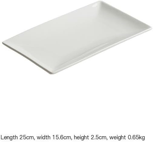 Camping Plates Ceramic Rectangular Dinner Plate Household Hotel Special Tableware Fish Decorative Plate(9.8 inch)