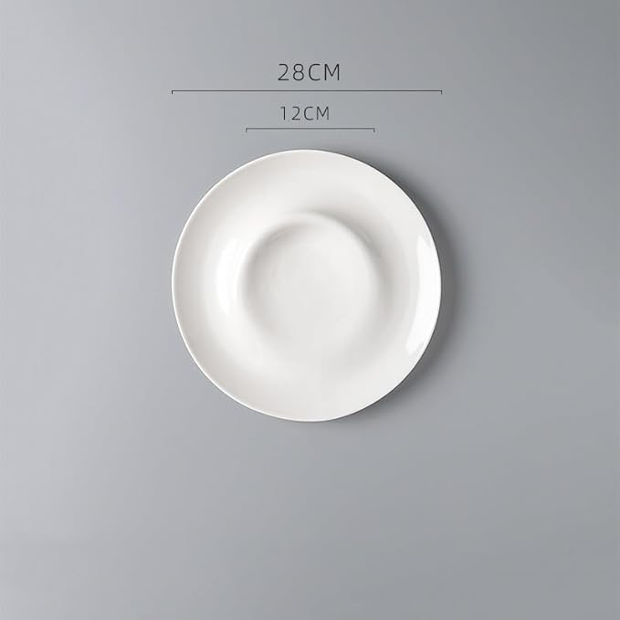 Camping Plates Western Creative Hotel Tableware Ceramic Restaurant Commercial Fusion Private Dish Plate, Suitable for Pasta, Desserts, Appetizers Decorative Plate(11in)