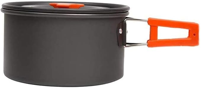 Aluminum Kitchen Set Camping Pot Kit Kettle Travel Mountaineering Picnic BBQ Cutlery Equipment (Color : A, Size
