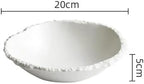 Camping Plates Simple White Ceramic Soup Bowl Kitchen Restaurant Special Tableware Creative Texture Salad Bowl Noodles Bowls Dinner Plate Dish Plate Decorative Plate(A 8inch)