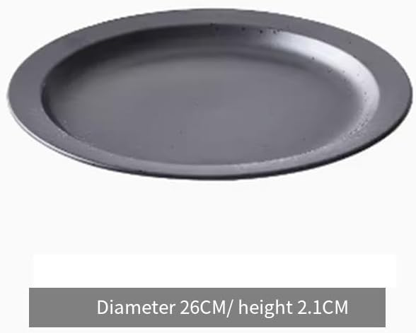 Camping Plates Japanese Style Black Breakfast Tableware Creative Set Bowls and Plates Home Steak Western Flat Salad Decorative Plate(5PCS)