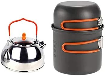 Outdoor 3 pcs Pot Pan Kettle Set Camping Cookware Pot Picnic Set Handle Pan Camping Tableware Tea Kettles for Gas Cooker