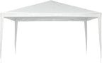 White Polyethylene Party Tent 13x13 Feet Water-Resistant UV-Resistant Adjustable Height for Outdoor Events Weddings BBQs