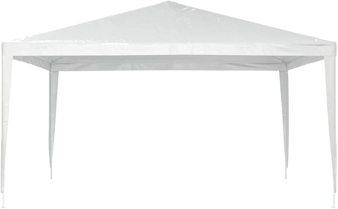 White Polyethylene Party Tent 13x13 Feet Water-Resistant UV-Resistant Adjustable Height for Outdoor Events Weddings BBQs