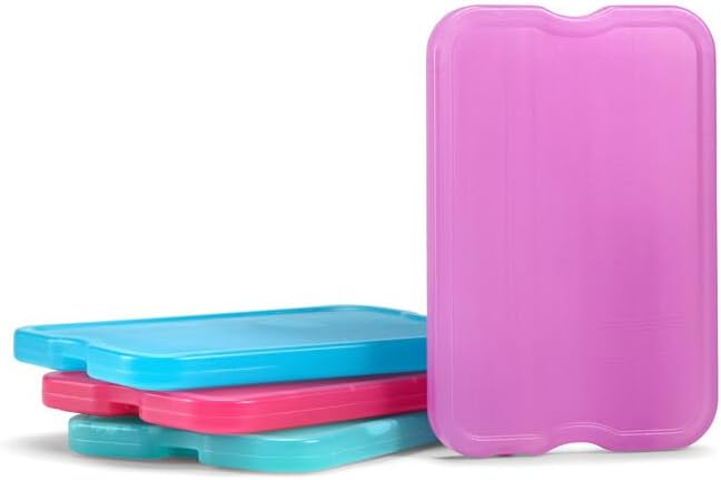 Cool Coolers by Fit&Fresh,Reusable&Long-Lasting XL Slim Ice Packs,Cold Packs - Cooler,Freezer-Packs for Lunch Boxes Cooler Accessories-for Lunch,Camping,Beach,and Work,Multicolored,8 Count(Pack of 3)