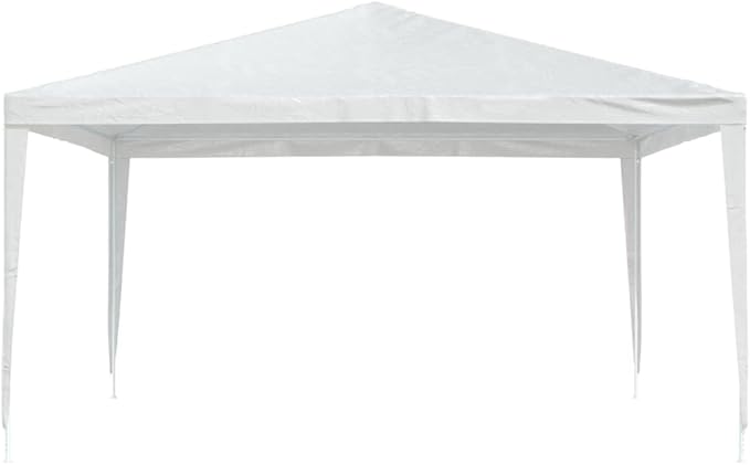 White Polyethylene Party Tent 13x13 Feet Water-Resistant UV-Resistant Adjustable Height for Outdoor Events Weddings BBQs