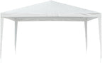White Polyethylene Party Tent 13x13 Feet Water-Resistant UV-Resistant Adjustable Height for Outdoor Events Weddings BBQs