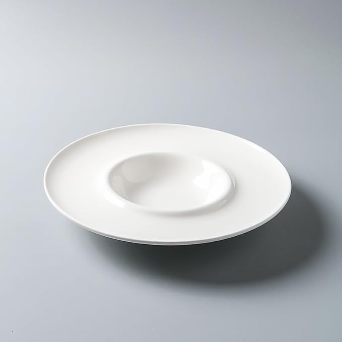 Camping Plates 10.5-inch Hotel Kitchen Tableware Ceramic Flying Saucer Cold Dish Club Restaurant Fusion Special Grass Plate Dinner Decorative Plate(10.5 in)