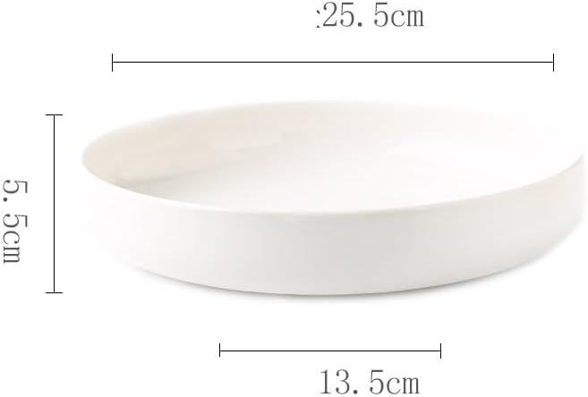 Camping Plates Household Large Capacity Soup Bowl Boiled Fish Noodle Bowl Fruit Salad Vegetable Plate Deep Plate Rice Bowl Ceramic Tableware Decorative Plate(1PC)