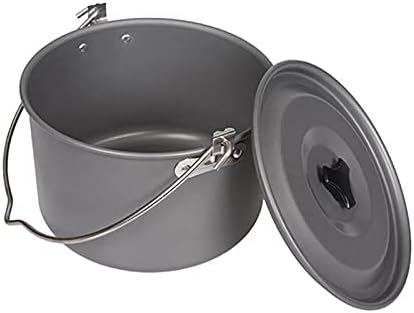 22pcs Camping Cookware Large Size Hanging Pot Pan Kettle with Base Cook Set 4 Cups Dishes Forks Spoons Kit for Camping Hiking