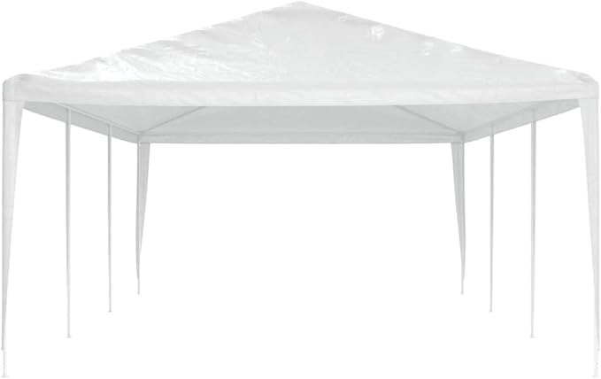Large Party Tent with White Polyethylene Roof and Iron Frame, Durable Waterproof Outdoor Shelter for Gatherings, Spacious for Up to 20 People, Easy Assembly with Spanner