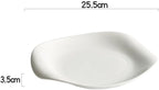 Camping Plates 9.5-inch Western Steak Dinner Plate Household Ceramic Hotel Tableware White Deep Soup Dish Restaurant Decorative Plate(10.5 in)