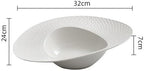 Camping Plates White Dinner Plate Ceramic Soup Bowl Fruit Salad Bowl Hotel Western Tableware Creative Plate Decorative Plate(12-inch)