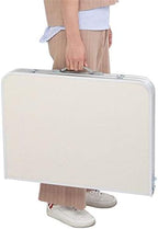 Aluminum Folding Table 4 Foot, Adjustable Height Lightweight Portable Camping Table for Picnic Beach Outdoor Indoor, White 48 x 24 inches