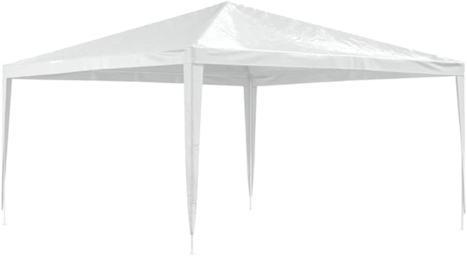 White Polyethylene Party Tent 13x13 Feet Water-Resistant UV-Resistant Adjustable Height for Outdoor Events Weddings BBQs
