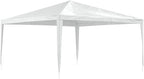 White Polyethylene Party Tent 13x13 Feet Water-Resistant UV-Resistant Adjustable Height for Outdoor Events Weddings BBQs